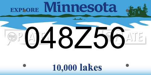 048Z56 Minnesota License Plate