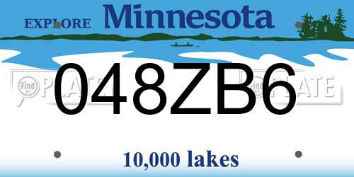 048ZB6 Minnesota License Plate