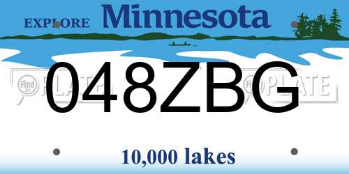 048ZBG Minnesota License Plate