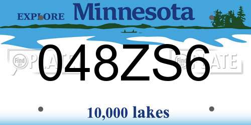 048ZS6 Minnesota License Plate