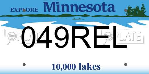 049REL Minnesota License Plate