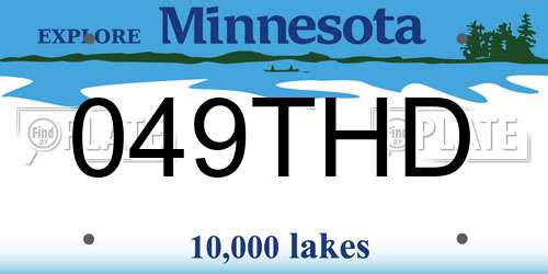 049THD Minnesota License Plate