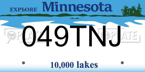 049TNJ Minnesota License Plate