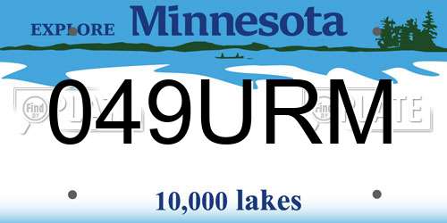 049URM Minnesota License Plate