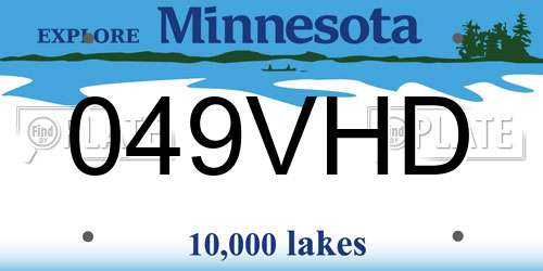 049VHD Minnesota License Plate
