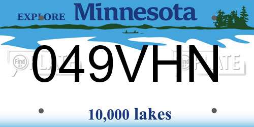 049VHN Minnesota License Plate