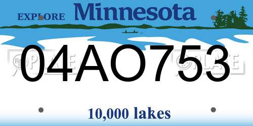 04AO753 Minnesota License Plate