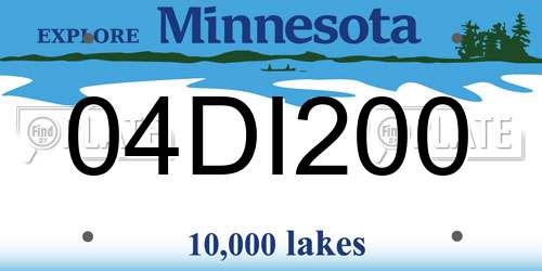 04DI200 Minnesota License Plate