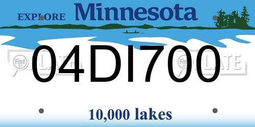04DI700 Minnesota License Plate