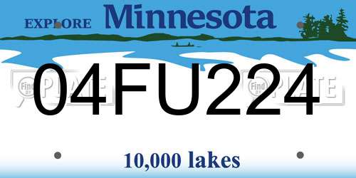 04FU224 Minnesota License Plate