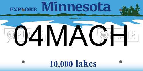 04MACH Minnesota License Plate