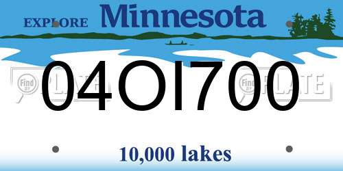 04OI700 Minnesota License Plate