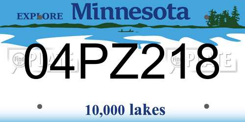 04PZ218 Minnesota License Plate