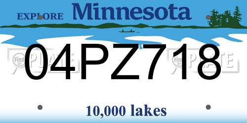 04PZ718 Minnesota License Plate