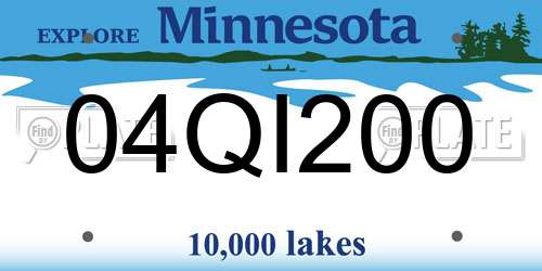 04QI200 Minnesota License Plate
