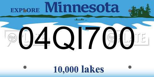 04QI700 Minnesota License Plate