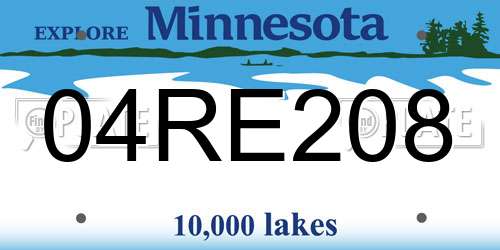04RE208 Minnesota License Plate