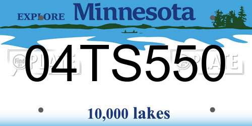 04TS550 Minnesota License Plate