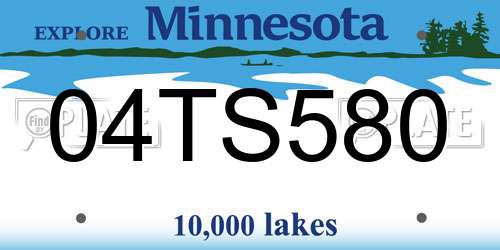 04TS580 Minnesota License Plate