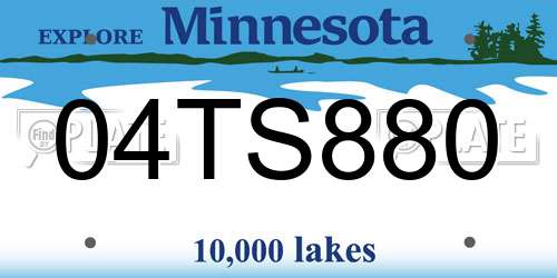 04TS880 Minnesota License Plate