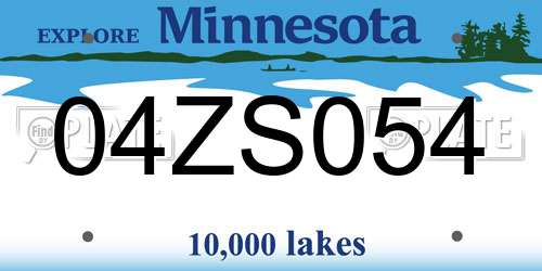 04ZS054 Minnesota License Plate