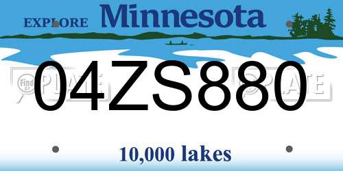 04ZS880 Minnesota License Plate