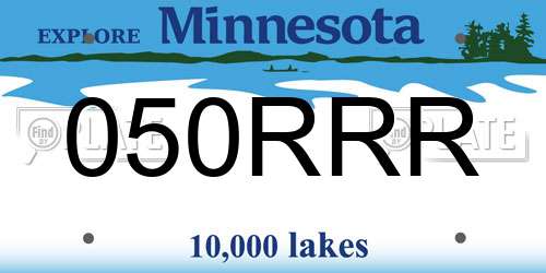 050RRR Minnesota License Plate
