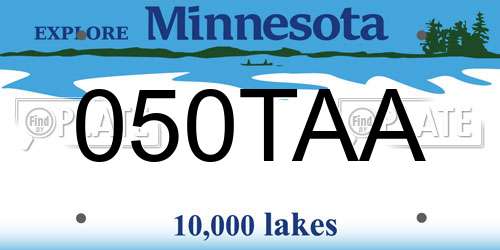 050TAA Minnesota License Plate