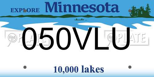050VLU Minnesota License Plate