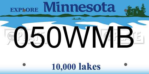 050WMB Minnesota License Plate