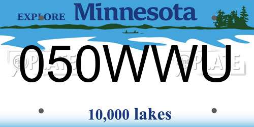 050WWU Minnesota License Plate