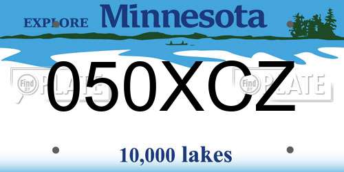 050XCZ Minnesota License Plate