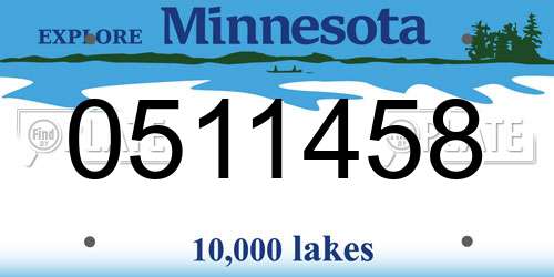 0511458 Minnesota License Plate
