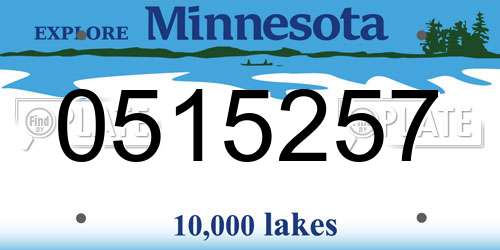 0515257 Minnesota License Plate