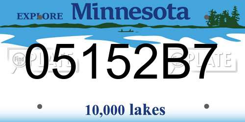 05152B7 Minnesota License Plate