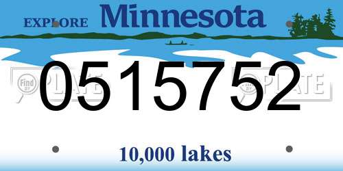 0515752 Minnesota License Plate