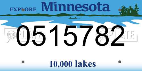 0515782 Minnesota License Plate
