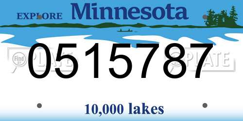 0515787 Minnesota License Plate