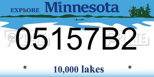 05157B2 Minnesota License Plate