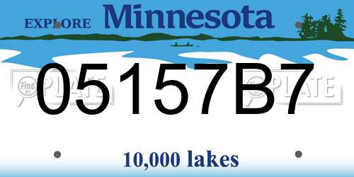 05157B7 Minnesota License Plate