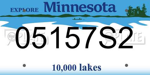 05157S2 Minnesota License Plate