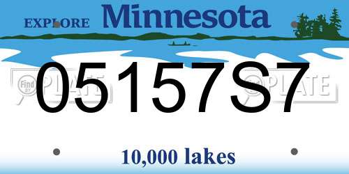 05157S7 Minnesota License Plate