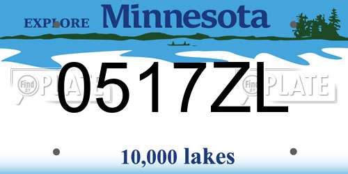 0517ZL Minnesota License Plate
