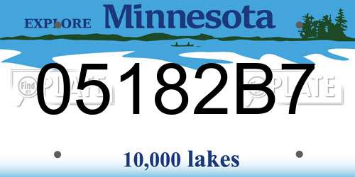 05182B7 Minnesota License Plate