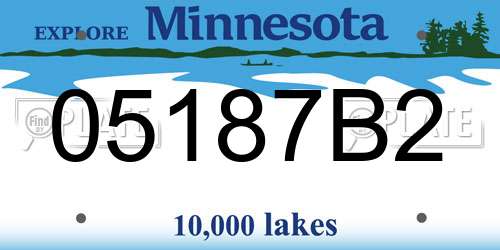 05187B2 Minnesota License Plate