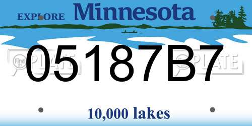 05187B7 Minnesota License Plate
