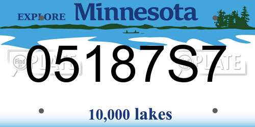 05187S7 Minnesota License Plate