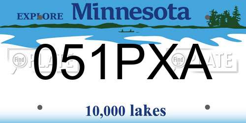 051PXA Minnesota License Plate