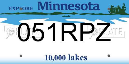 051RPZ Minnesota License Plate