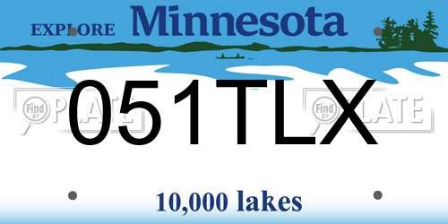 051TLX Minnesota License Plate